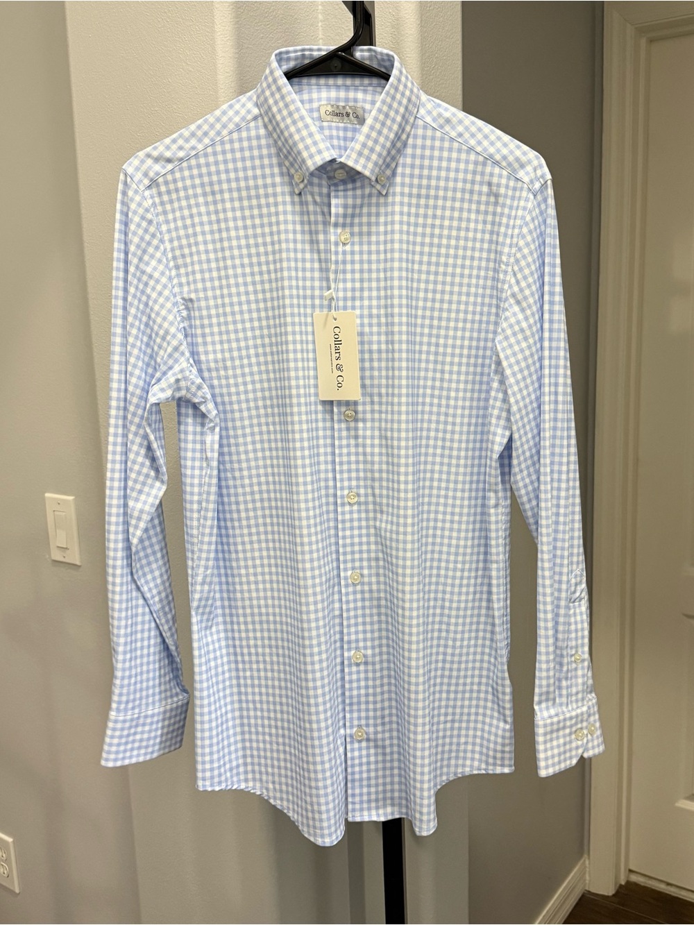 Collars & Co Mens Sz Small Apex Dress Shirt Button Down Performance NWT Gingham